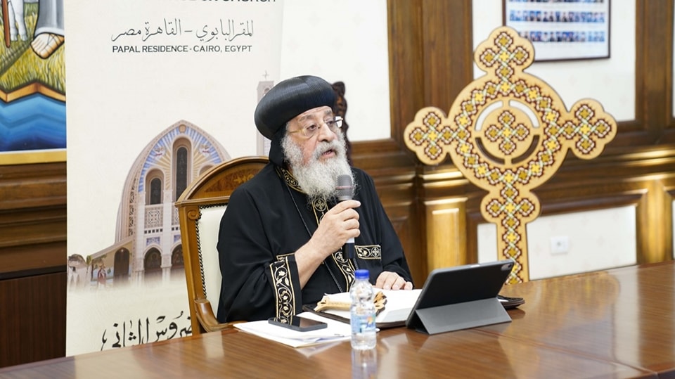 H.H. Pope Tawadros II Meets Youth Graduates of America and Canada “We Are One” via video conference