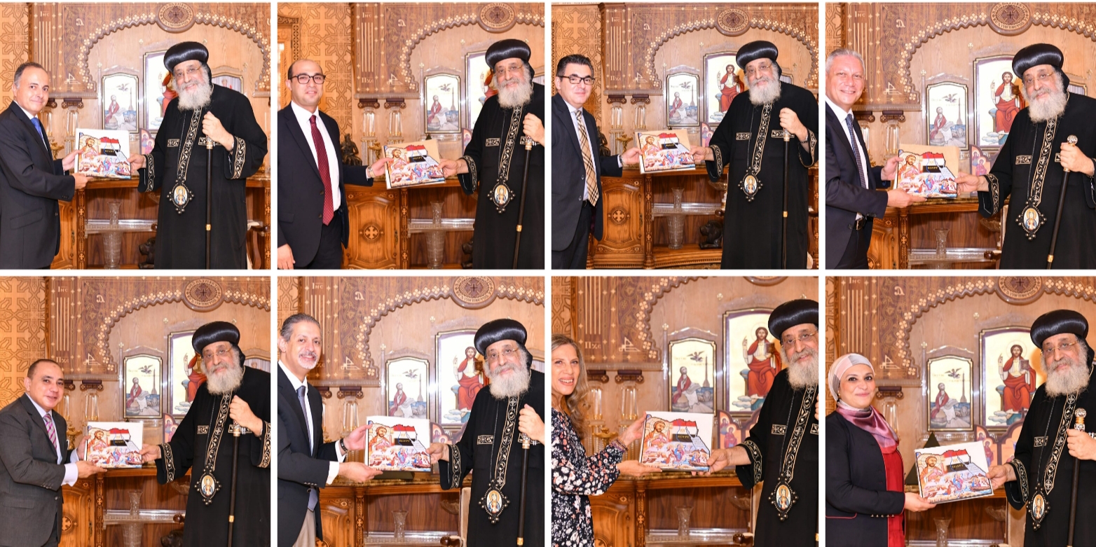 H.H. Pope Tawadros II Receives a number of New Egyptian Ambassadors
