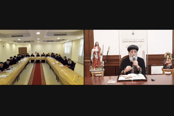 H.H. Pope Tawadros II Meets the Priests of the Gulf Churches via Zoom
