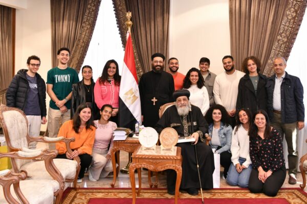 H.H. Pope Tawadros II Receives Servants from St. Mary's Church in Geneva, Switzerland