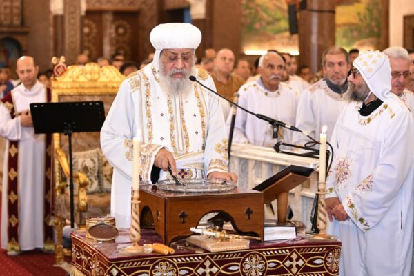 H.H. Pope Tawadros II Prays the Lakkan and Liturgy of Covenant Thursday in St. Mina's Monastery, Mariout