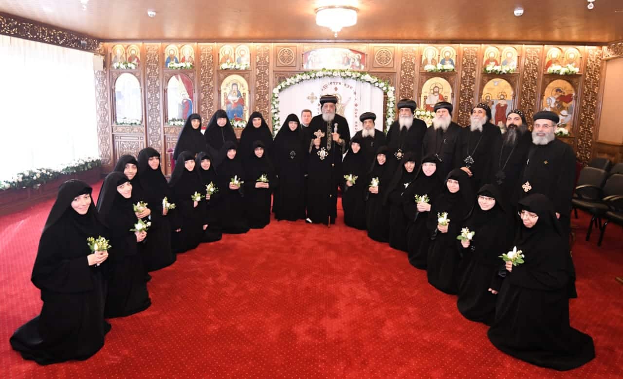 H.H. Pope Tawadros II Prays the Ordination Prayers of 15 New Nuns for the Convent of Prince Theodore of Shotep in Haret El Roum